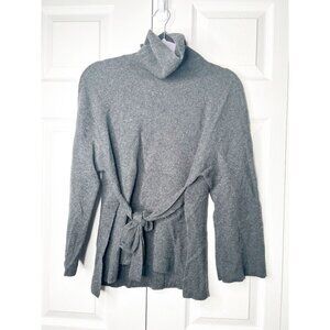 Charli Mandy Grey 100% Merino Wool Side Slit Belted Sweater Women's Small S